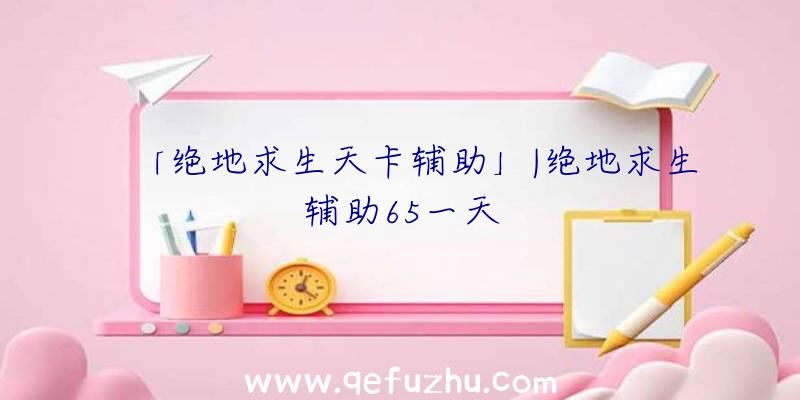 「绝地求生天卡辅助」|绝地求生辅助65一天